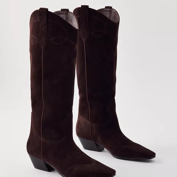 Steve Madden Dark Brown Heeled Boots - Picture 1 of 4